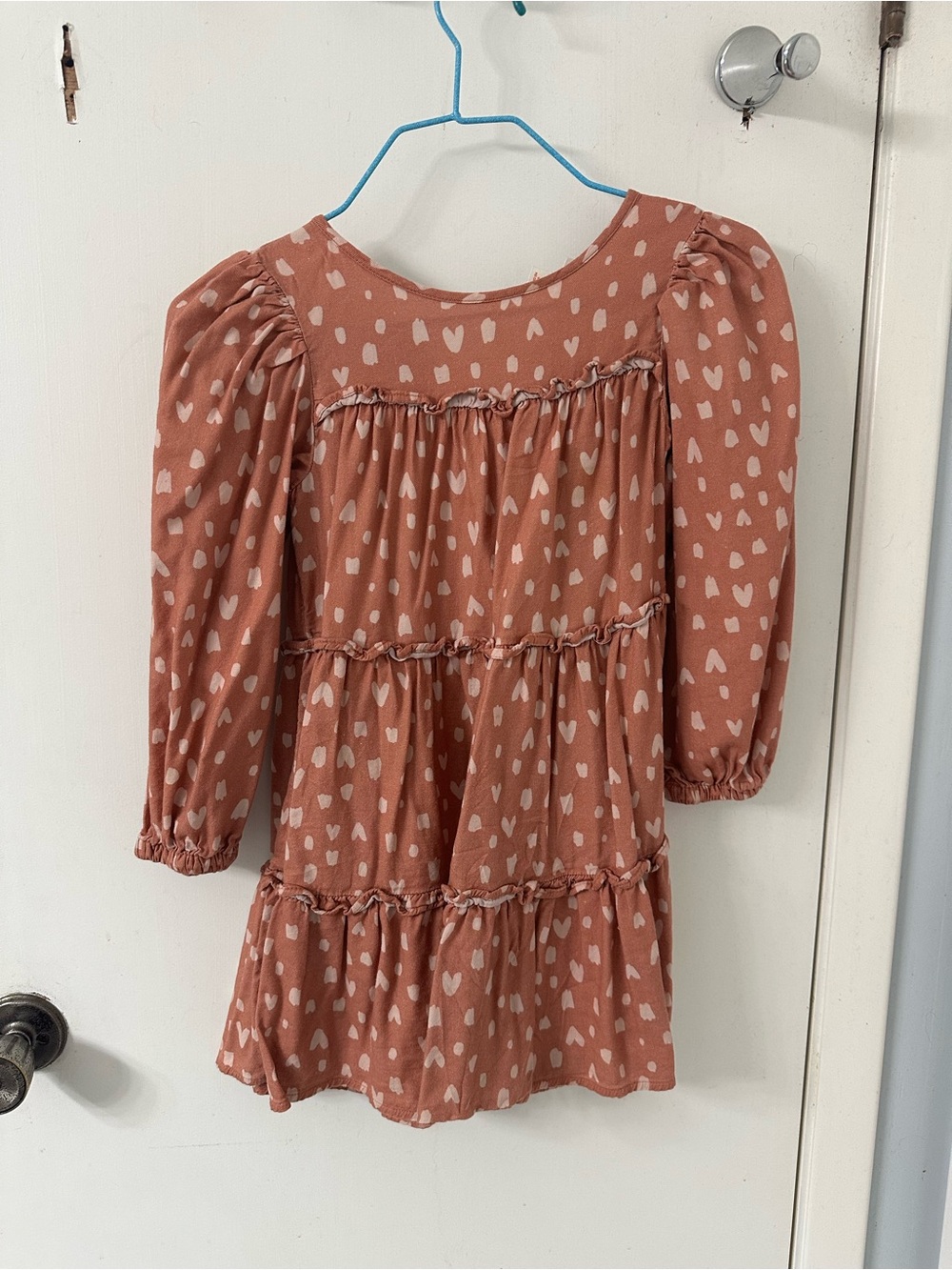 Girls Cat & Jack Rust Pink Heart-Tiered Tunic